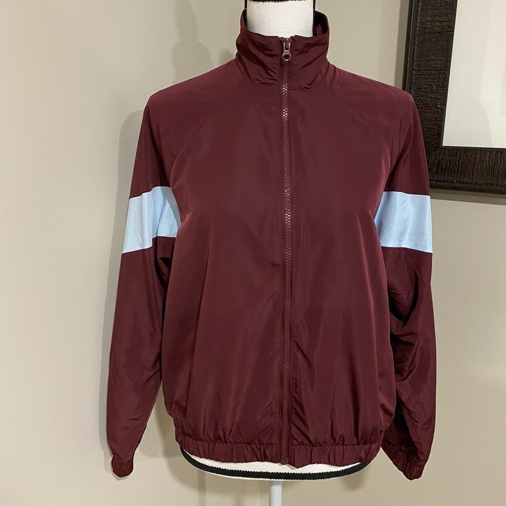 *FOREVER 21* Burgundy Blue Windbreaker Jacket